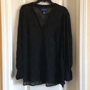 Sheer black button up